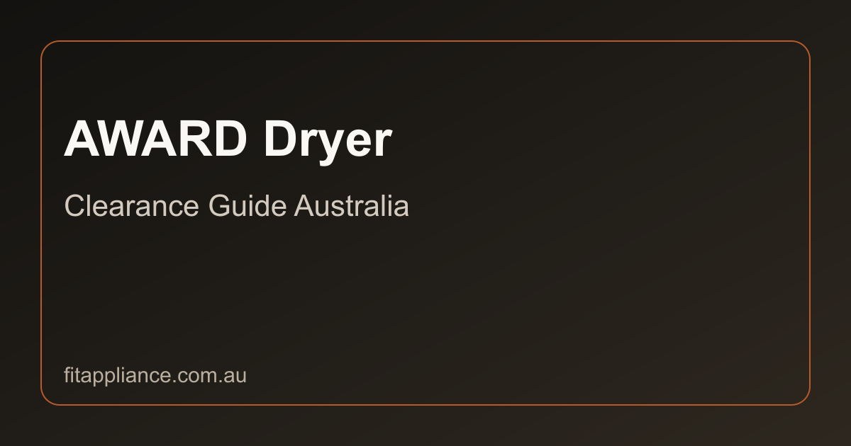 AWARD Dryers clearance guide preview