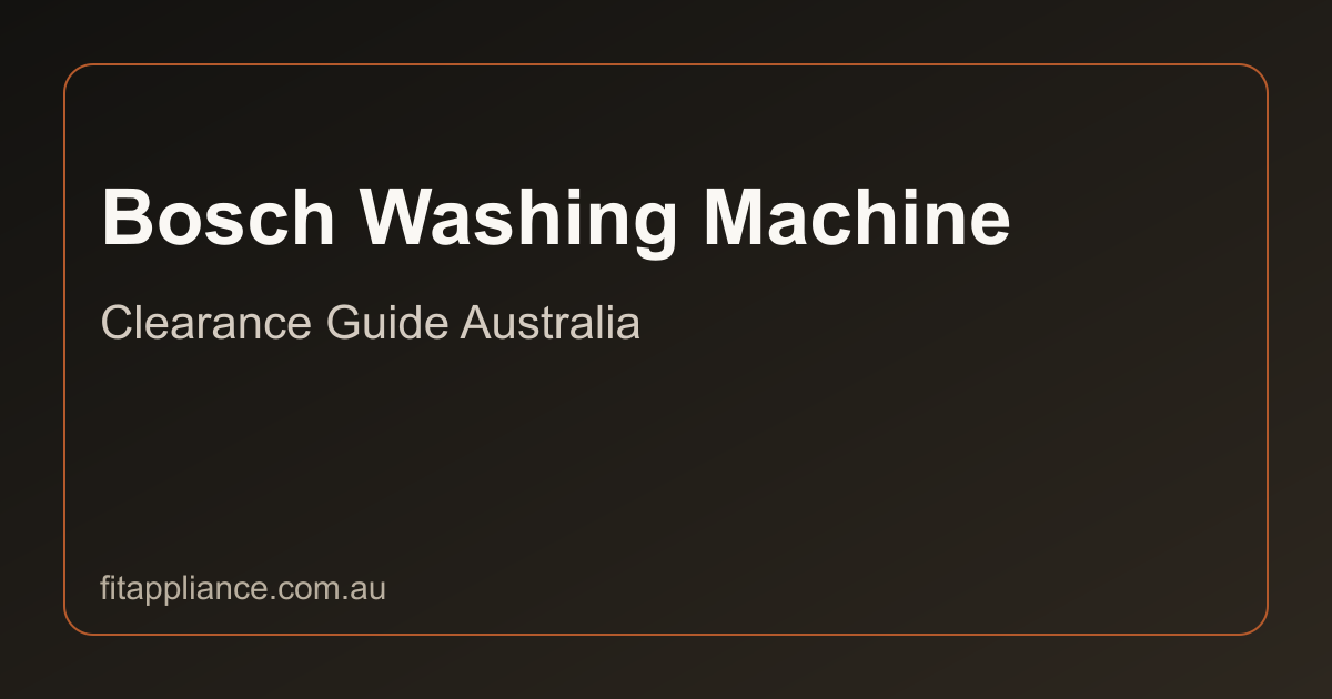 Bosch Washing Machines clearance guide preview