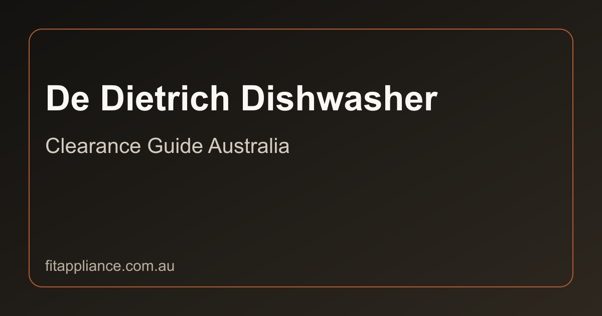 De Dietrich Dishwashers clearance guide preview