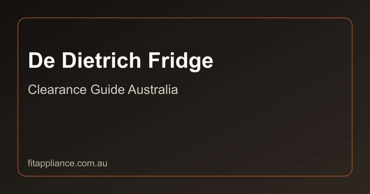 De Dietrich Fridges clearance guide preview