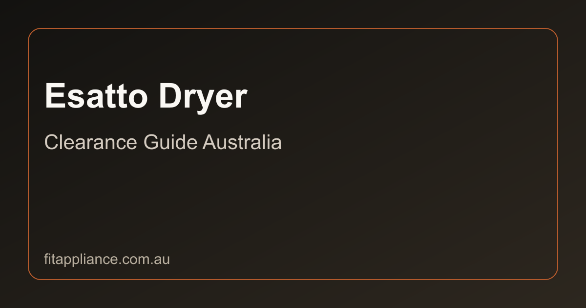Esatto Dryers clearance guide preview