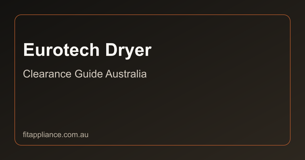 Eurotech Dryers clearance guide preview
