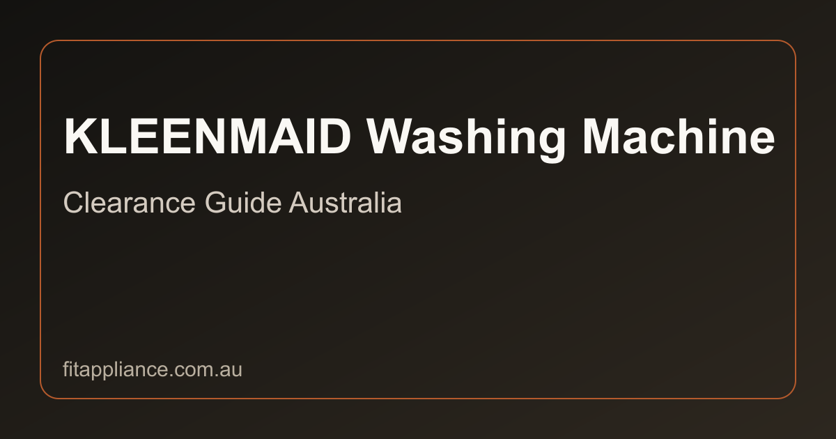 KLEENMAID Washing Machines clearance guide preview