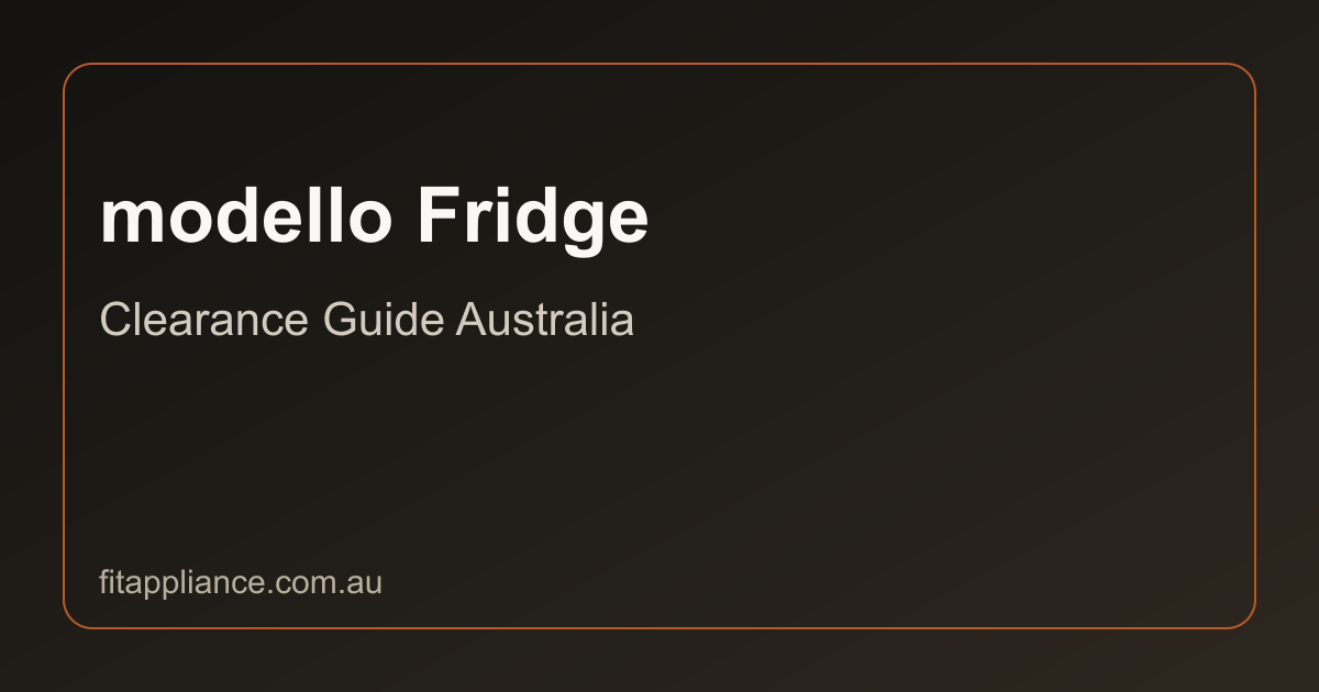 modello Fridges clearance guide preview