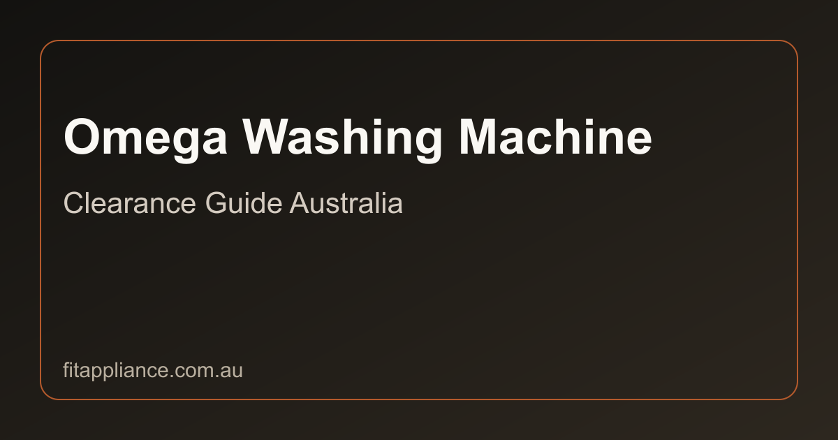 Omega Washing Machines clearance guide preview