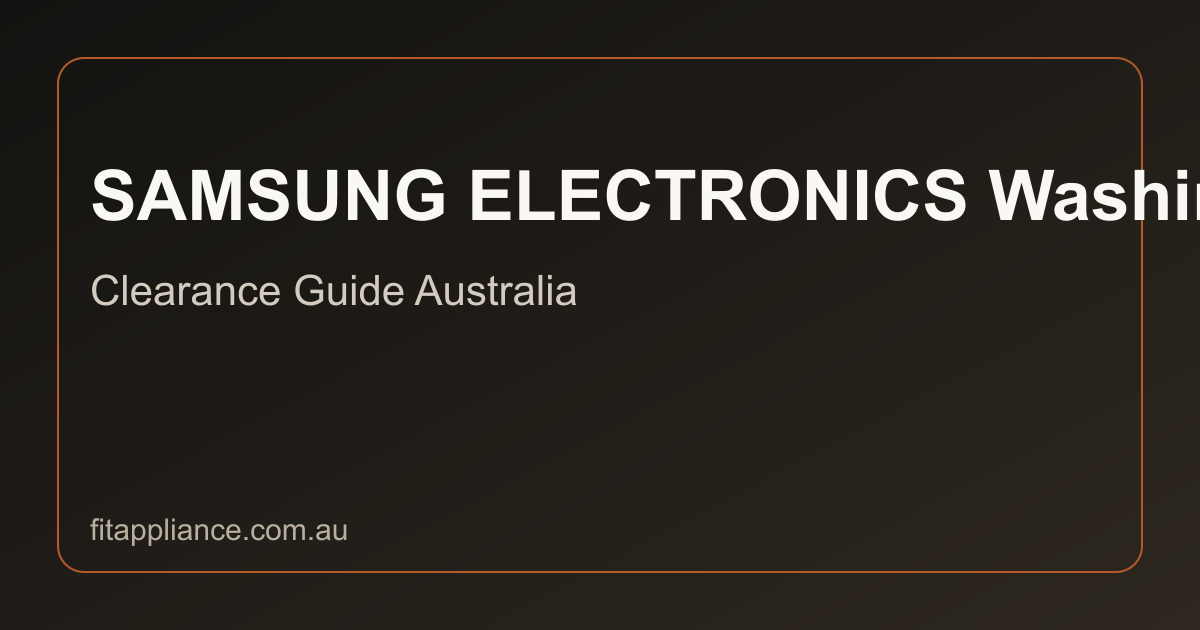 SAMSUNG ELECTRONICS Washing Machines clearance guide preview