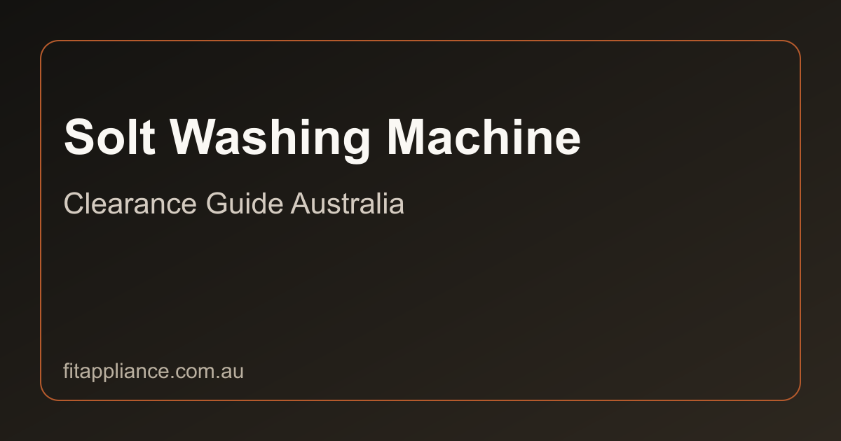 Solt Washing Machines clearance guide preview