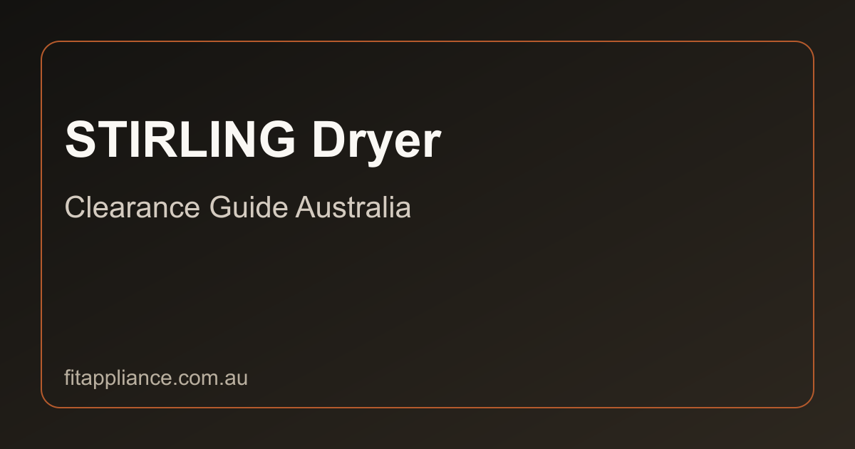 STIRLING Dryers clearance guide preview