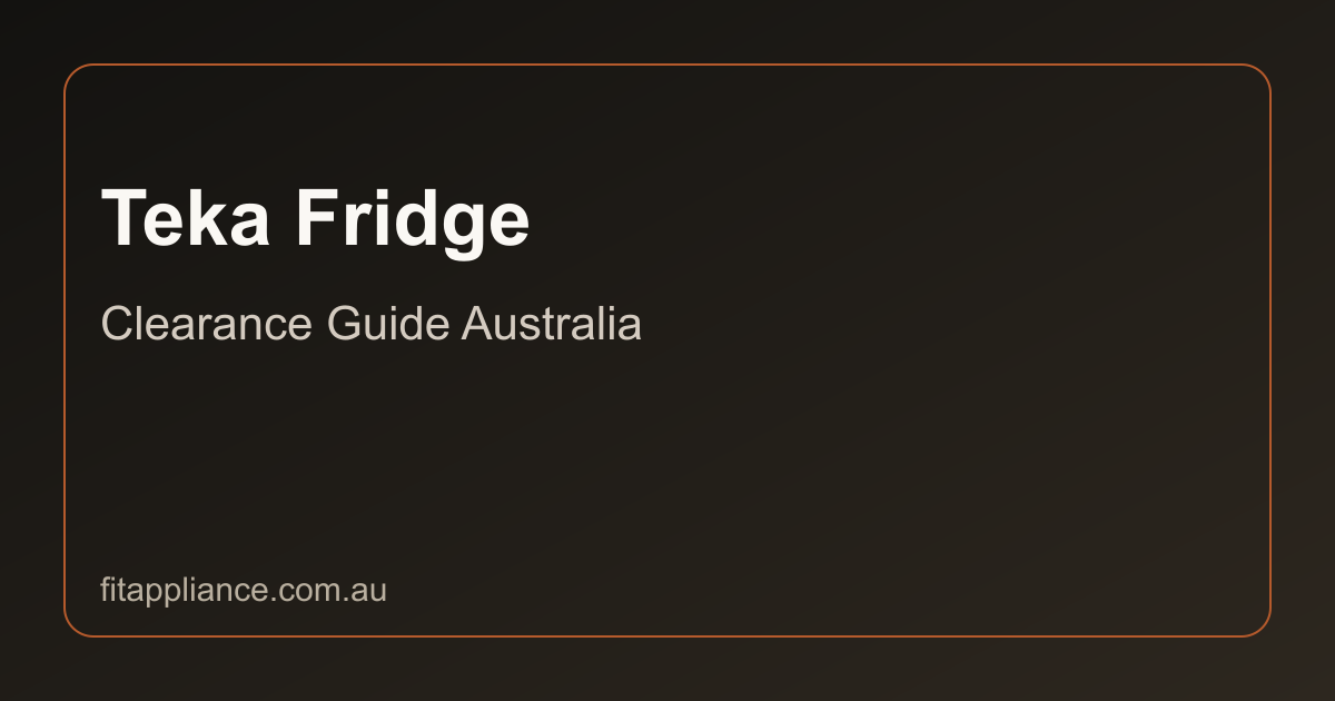 Teka Fridges clearance guide preview
