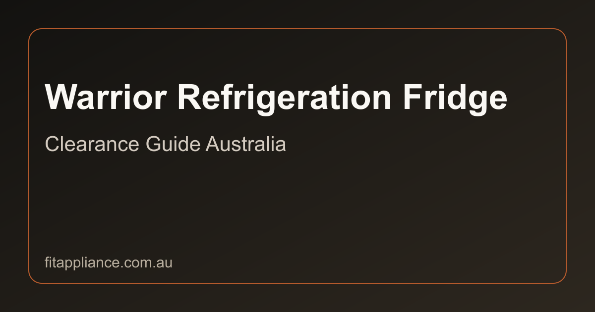 Warrior Refrigeration Fridges clearance guide preview